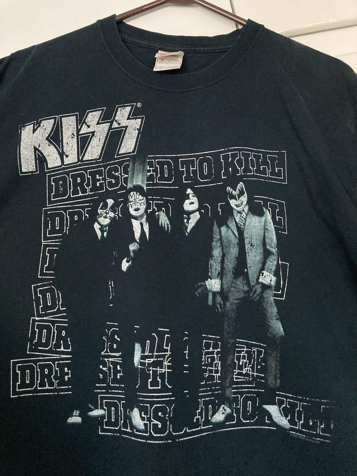 Vintage KISS DRESSED TO KILL ALBUM T SHIRT ROCK BAND VINTAGE 90S Y2K Size US XL / EU 56 / 4 - 4 Thumbnail