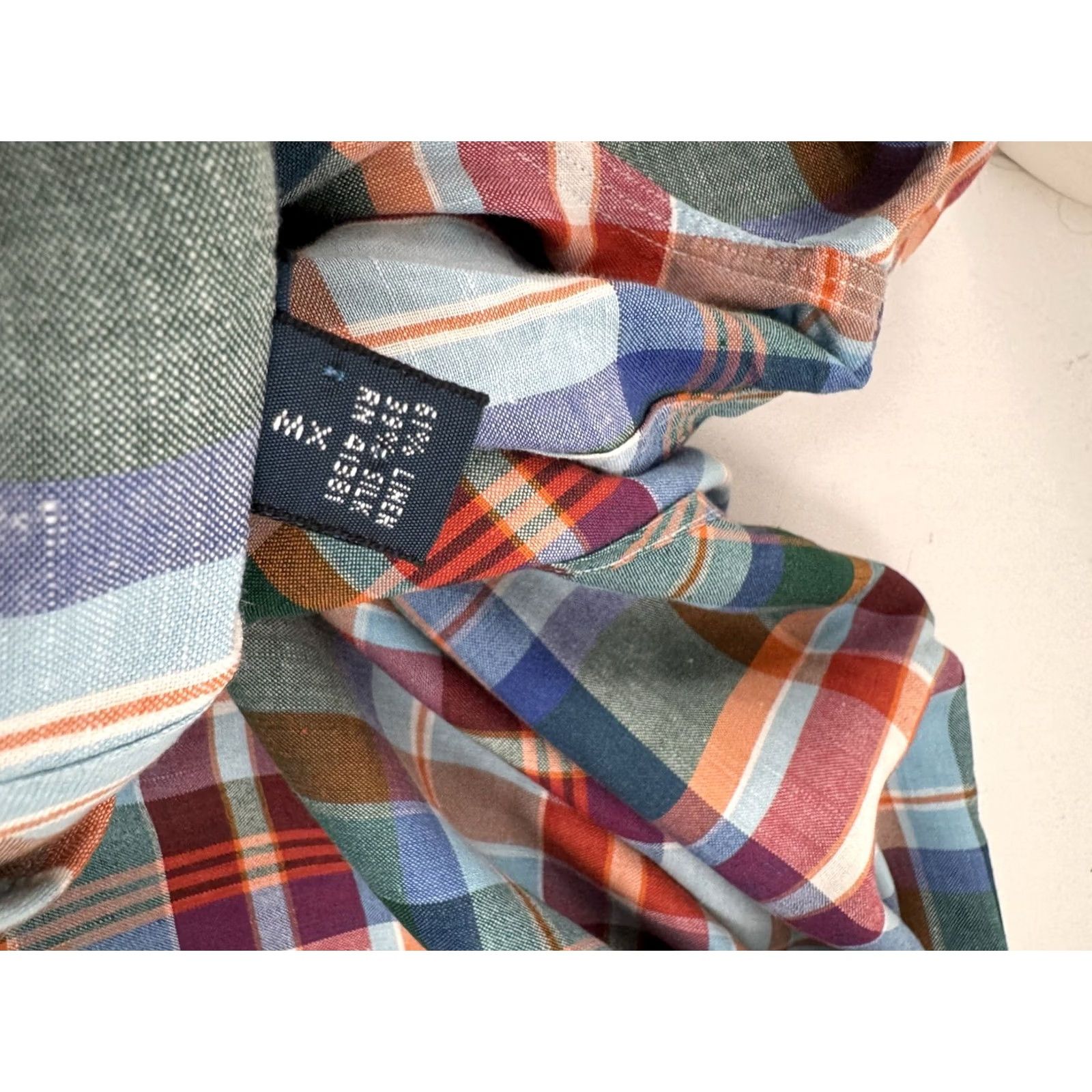 Polo Ralph Lauren POLO RALPH LAUREN - LINEN / SILK Mens XL Plaid Shirt - EXCELLENT Shirt Mens XL Multicolor Plaid - 90s? Size US XL / EU 56 / 4 - 5 Thumbnail