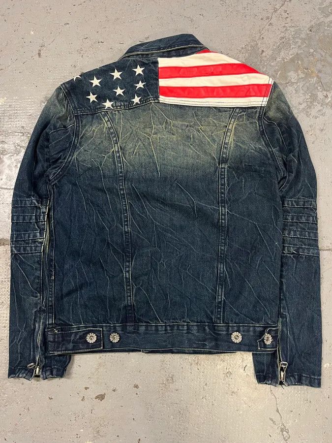 Dsquared2 × Vintage Dsquared2 Blue Faded Denim US Flag Jacket Size US S / EU 44-46 / 1 - 7 Thumbnail