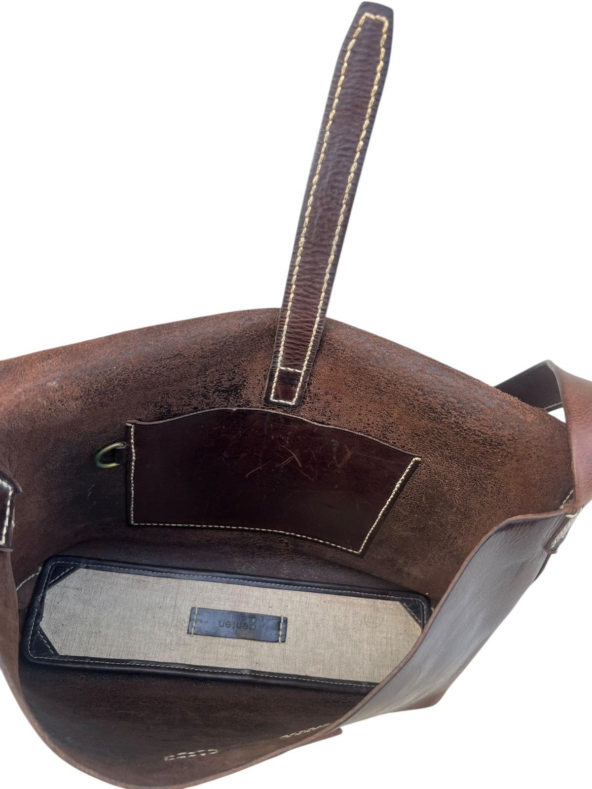 Leather Genten Japan Patina Solid Leather Messenger Bag Size ONE SIZE - 15 Thumbnail