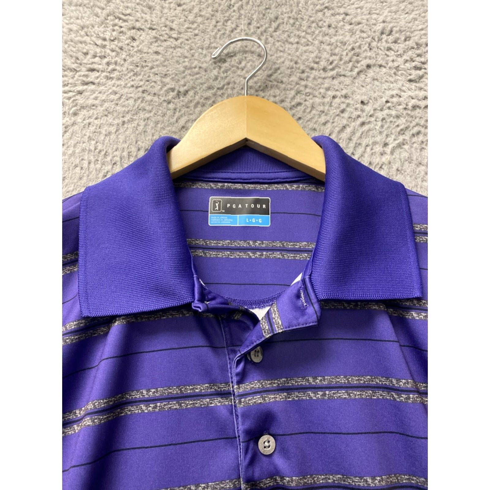 PGA Tour PGA TOUR Polo Shirt Mens L Blue All Over Print Geometric Pattern Golf Club Ball Athletic Shirt Pro Series Size US L / EU 52-54 / 3 - 2 Thumbnail