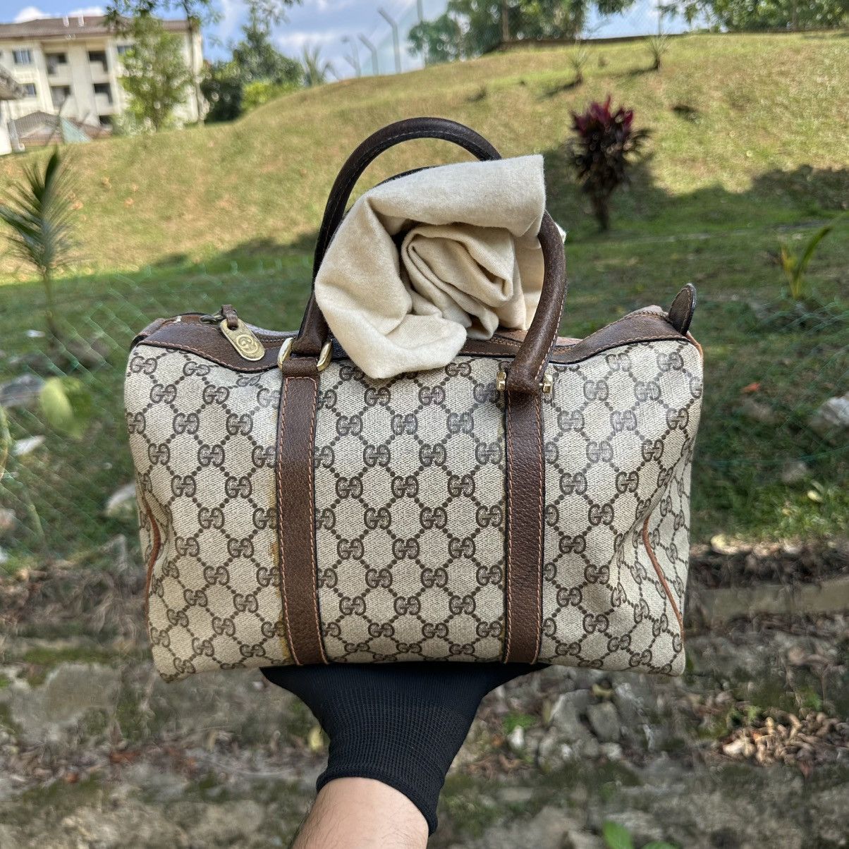 Gucci Vintage Gucci Monogram Boston Bag Canvas Shelly Line Size ONE SIZE - 2 Thumbnail