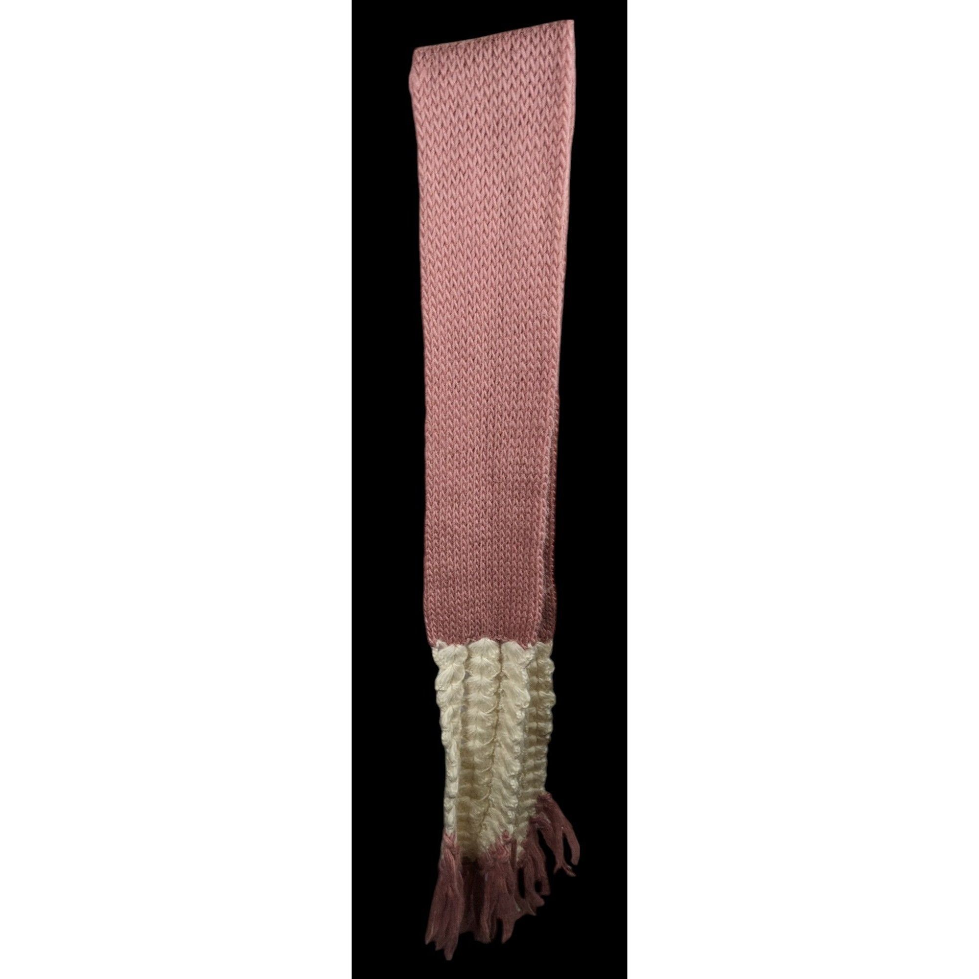 Handmade Vintage Handmade Victorian Rose Pink And Cream Scarf Size ONE SIZE - 2 Thumbnail