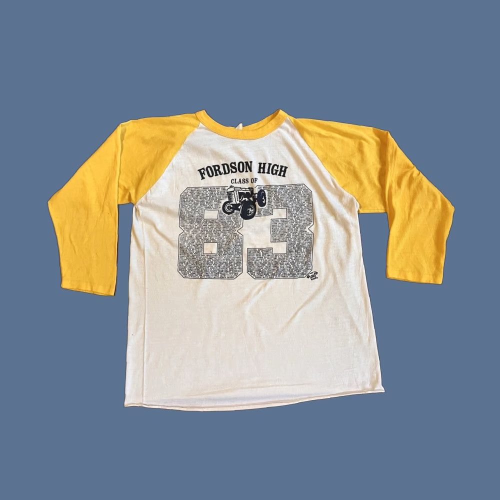 Vintage VINTAGE Bantam Fordson High Tractors Class Of 1983 Shirt Men’s L White Raglan Graphic Print 80s Transportation Boys Mens Size US L / EU 52-54 / 3 - 1 Thumbnail