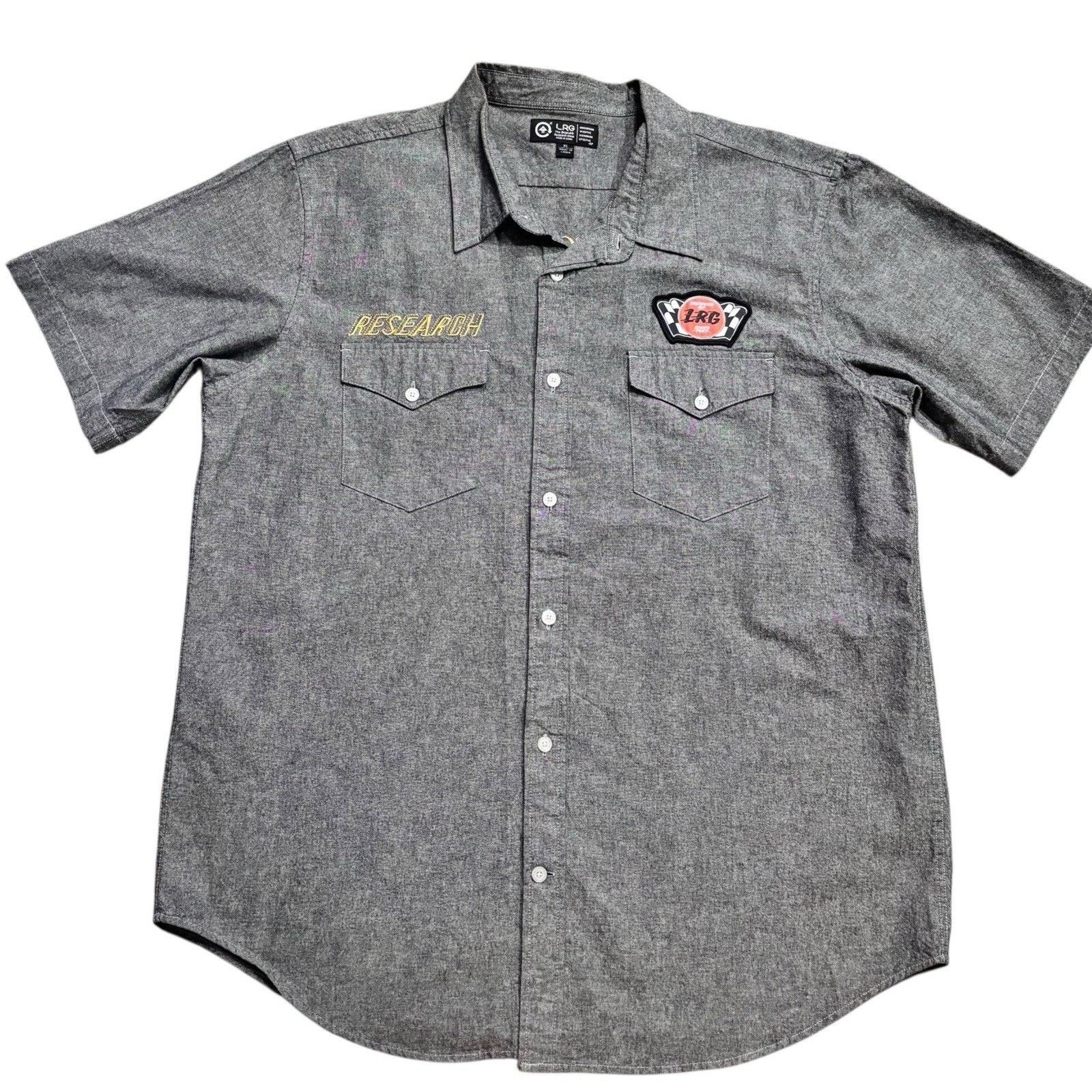 LRG Deadstock Y2K LRG Short Sleeve Gray Button Down Patches XL Size US XL / EU 56 / 4 - 1 Thumbnail