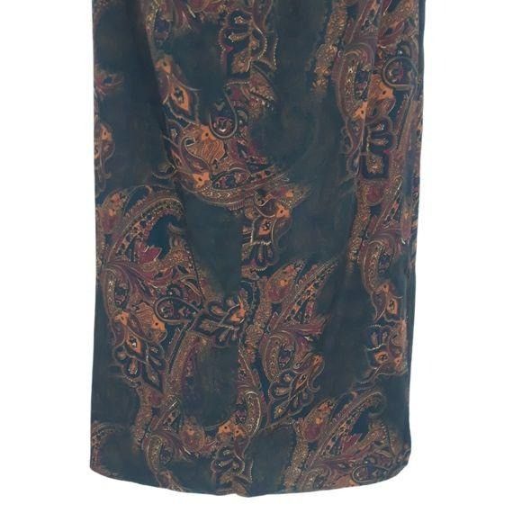 Vintage Vtg 90s Witchy Burnt Paisley Maxi Dress Sz M Black Double Sl Size M / US 6-8 / IT 42-44 - 13 Thumbnail