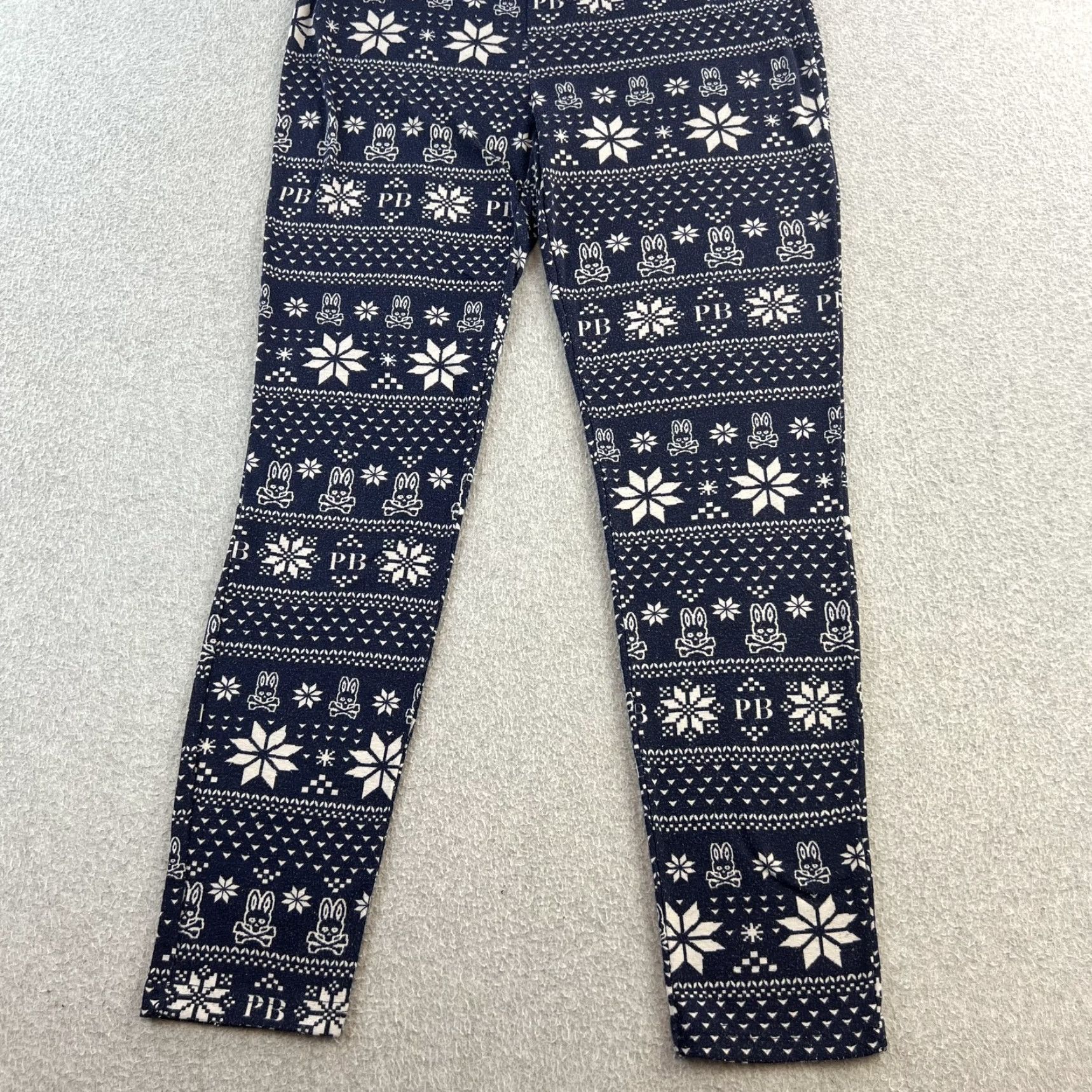 Psycho Bunny Psycho Bunny Pants Mens Medium Blue White Holiday Fair Isle Bunny Lounge Pajama PB Lounge Pants Size US 31 - 6 Thumbnail