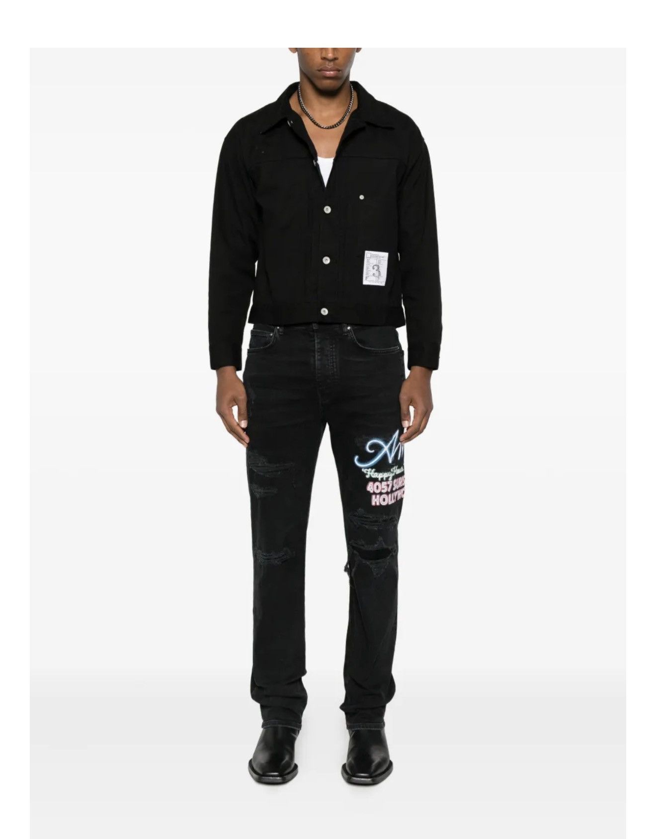 Amiri AMIRI distressed embroidered jeans Size US 36 / EU 52 - 4 Thumbnail