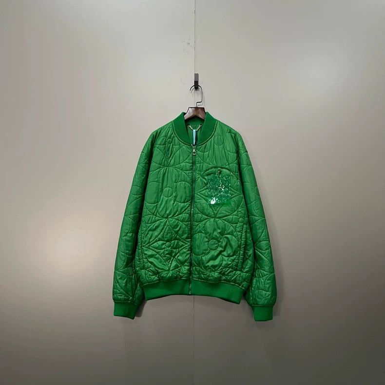 Louis Vuitton Louis Vuitton Green three-flower embossed zipper jacket 250 Size US L / EU 52-54 / 3 - 1 Thumbnail