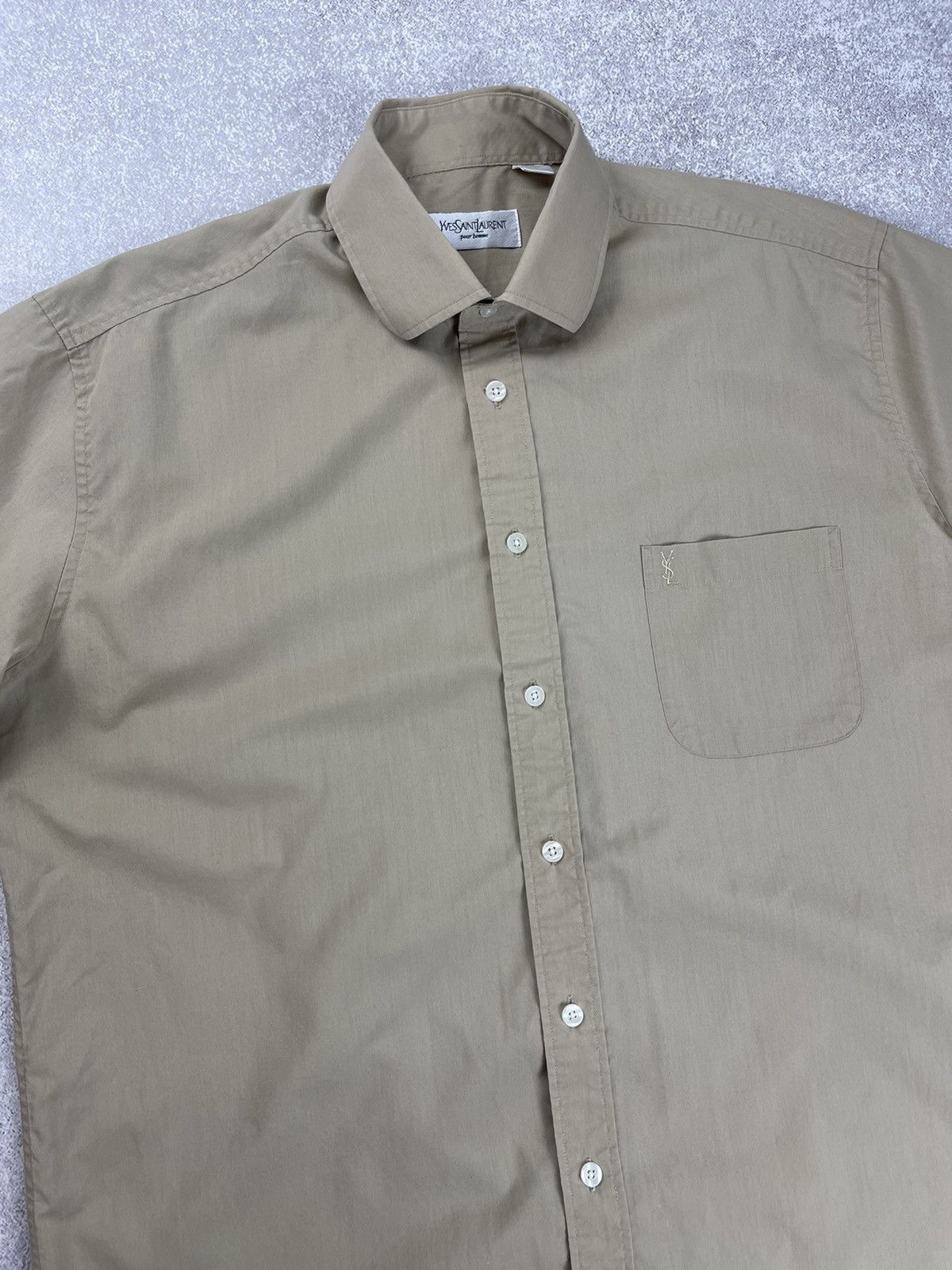Yves Saint Laurent Vintage Yves Saint Laurent Cotton Short Sleeve Shirt Size US L / EU 52-54 / 3 - 3 Thumbnail