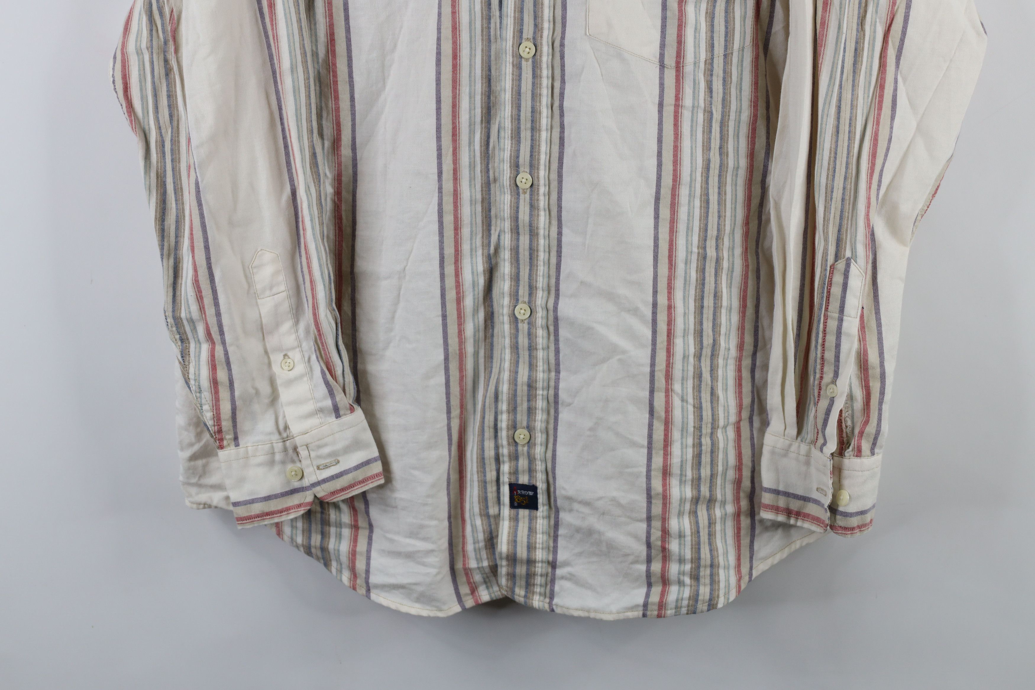 Vintage Vintage 90s Streetwear Striped Collared Button Down Shirt Size US M / EU 48-50 / 2 - 3 Thumbnail