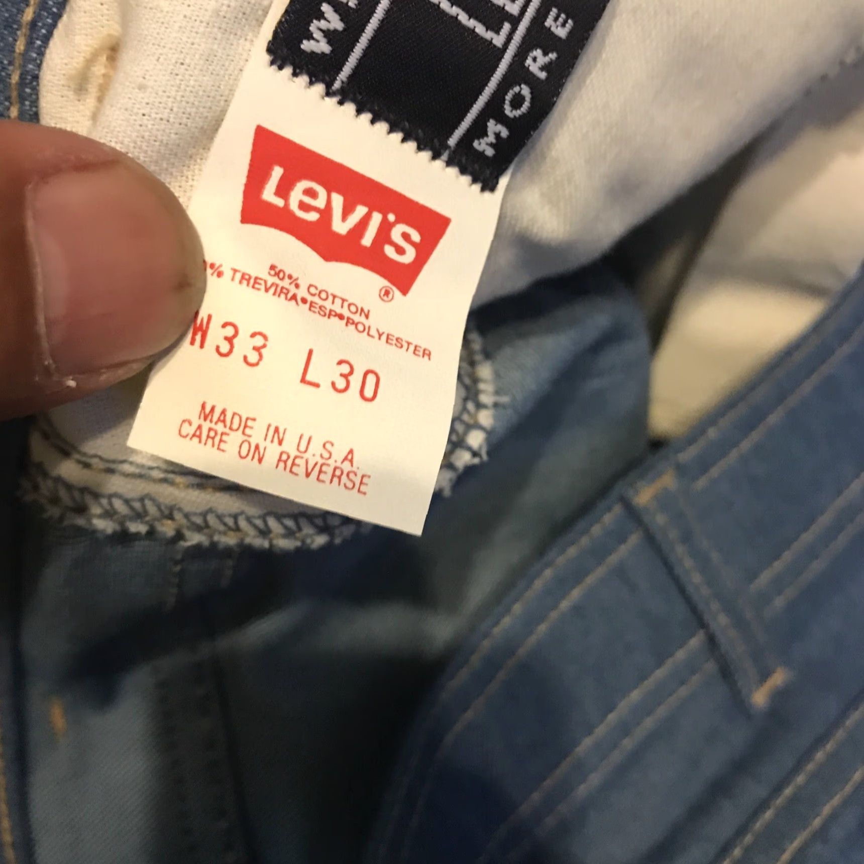 Levi's VINTAGE Levi's 43415 4514 Men's Straight Blue Jeans 33x30 80s Regular Blue Mens Jeans 80s Size US 33 - 6 Thumbnail