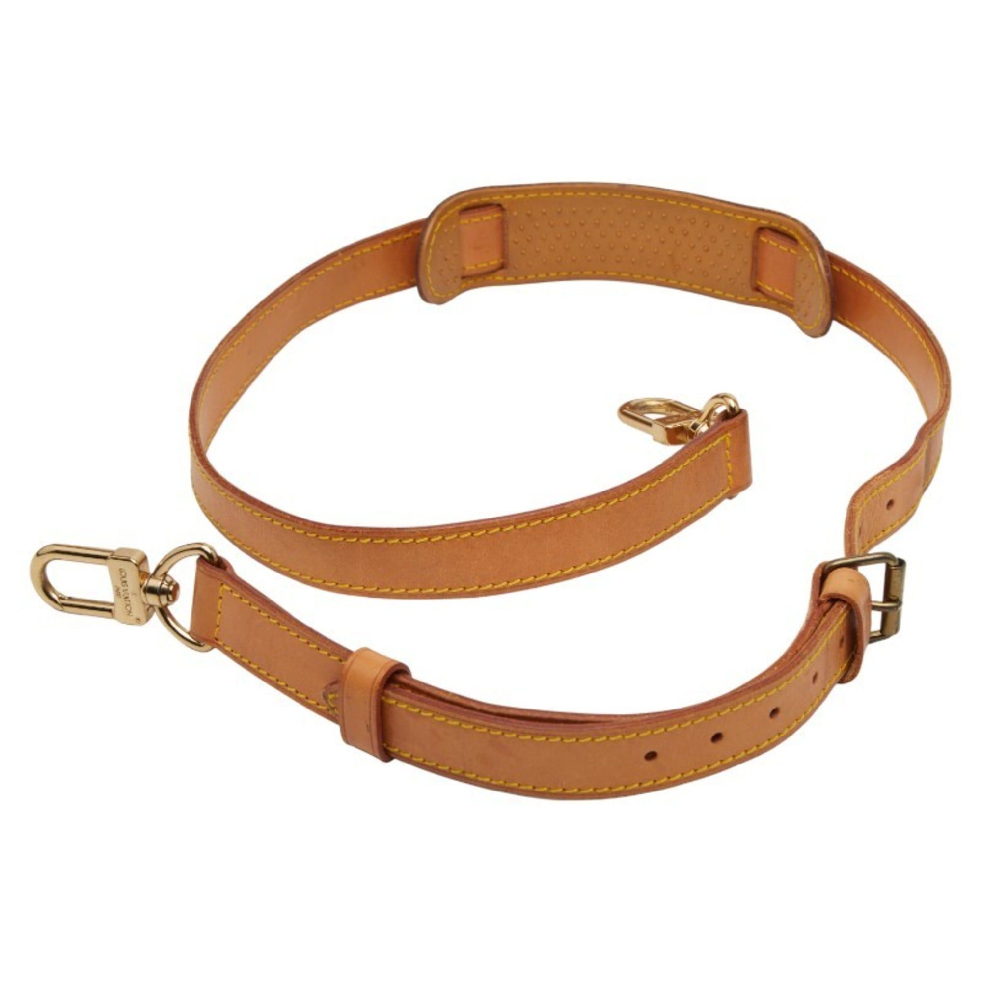 Louis Vuitton shoulder strap beige leather women's LOUIS VUITTON