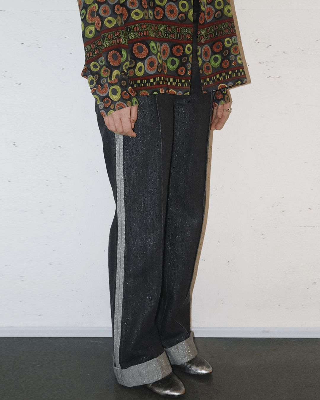 Jean Paul Gaultier Jean Paul Gaultier Glitter Pearl Black Denim Pants Size 28" / US 6 / IT 42 - 3 Thumbnail