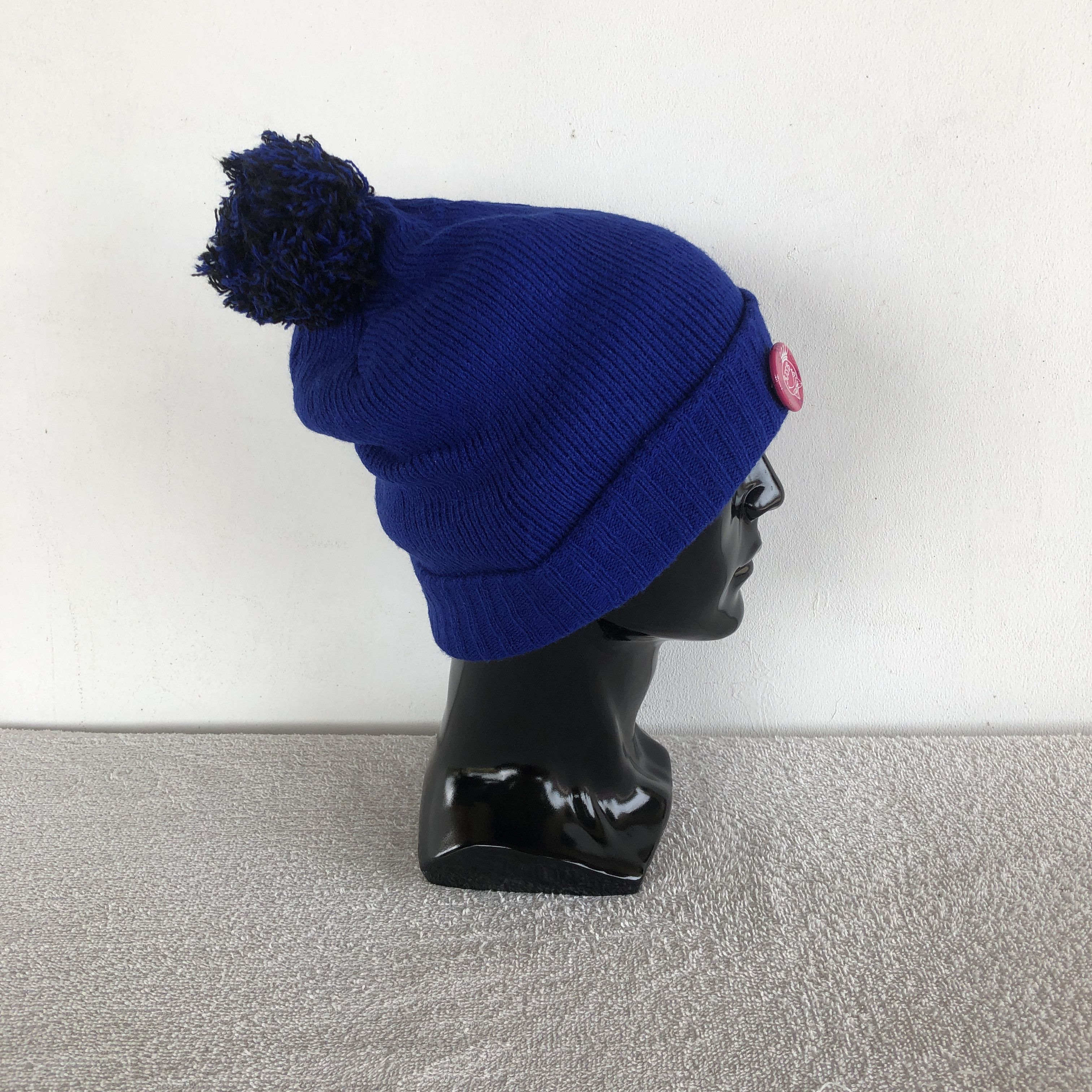 Japanese Brand × Vintage Vintage Y2K Cable Knit Beanie Pom Pom Snow Caps Hats Size ONE SIZE - 2 Thumbnail