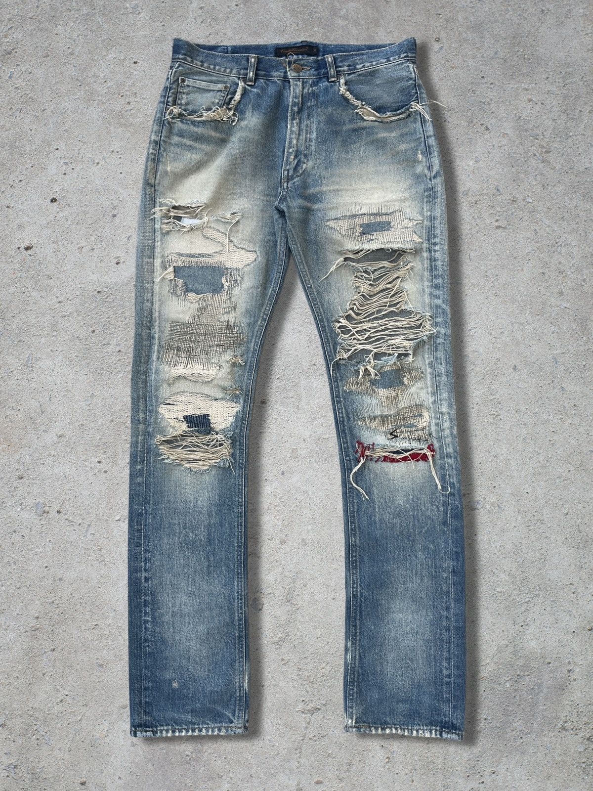 AW04 Undercover Red Yarn Denim