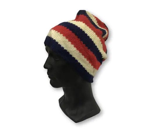 image of Stripe Design Beanie Hat, Men's
