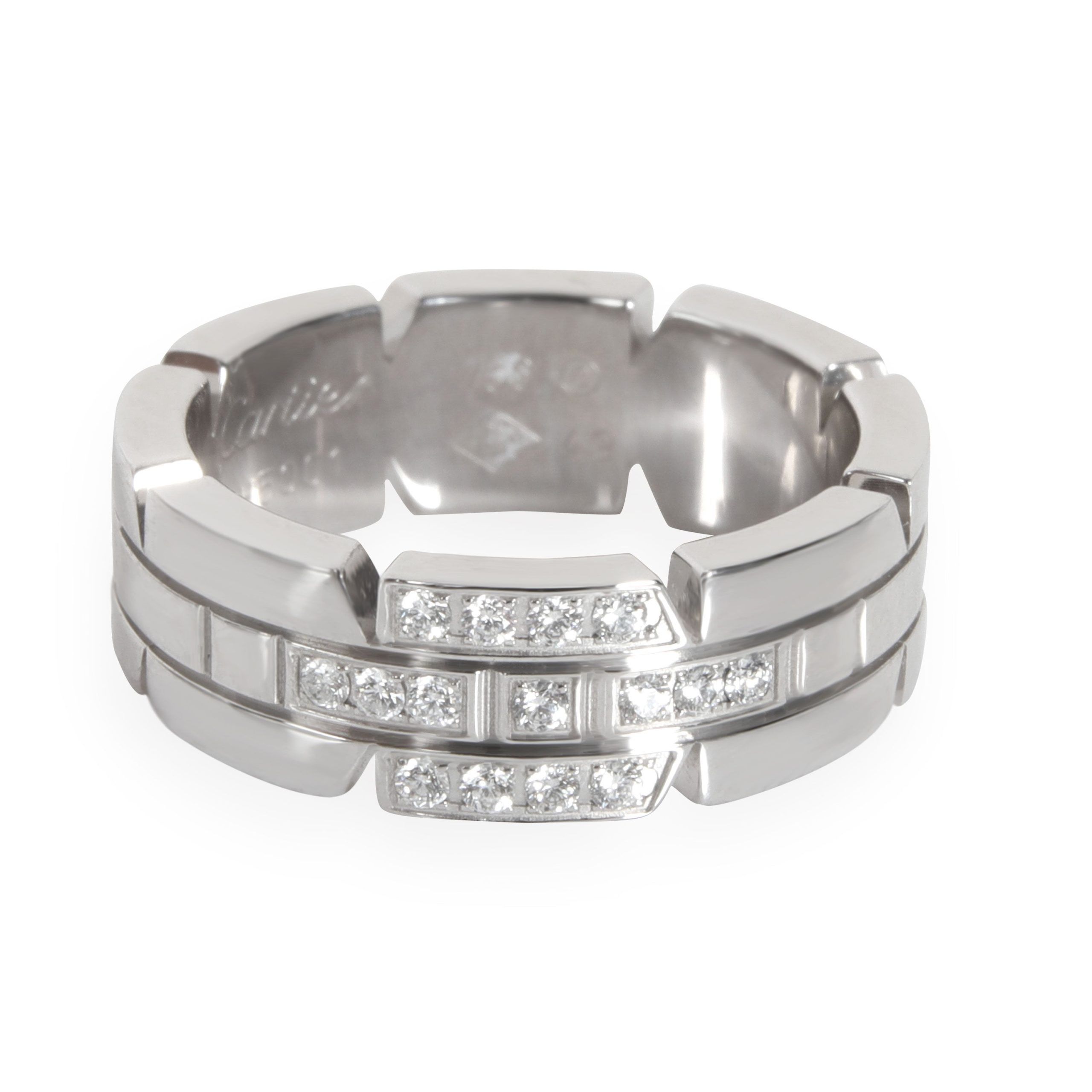 image of Cartier Tank De Cartier Diamond Band In 18K White Gold 0.15 Ctw, Women's
