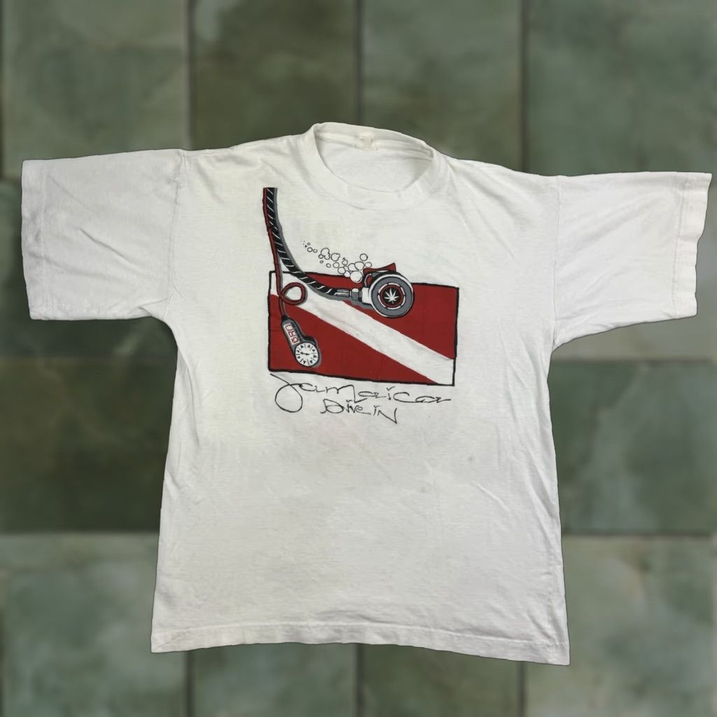 Vintage VINTAGE Jamaica T-Shirt Men Adult Medium Graphic Print 90s Beach Scuba Diving Funny Size US M / EU 48-50 / 2 - 1 Thumbnail