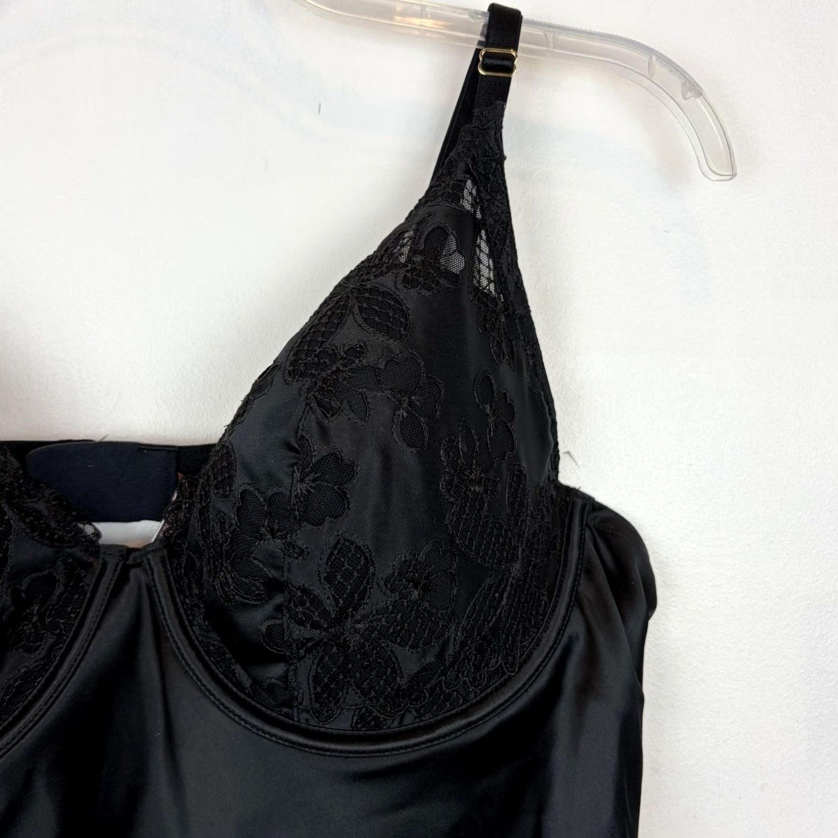Victoria's Secret Victorias Secret Satin Slip Dress Lace Black Mini XXL Plus Sexy Shiny Size XXL / US 16-18 / IT 52-54 - 4 Thumbnail