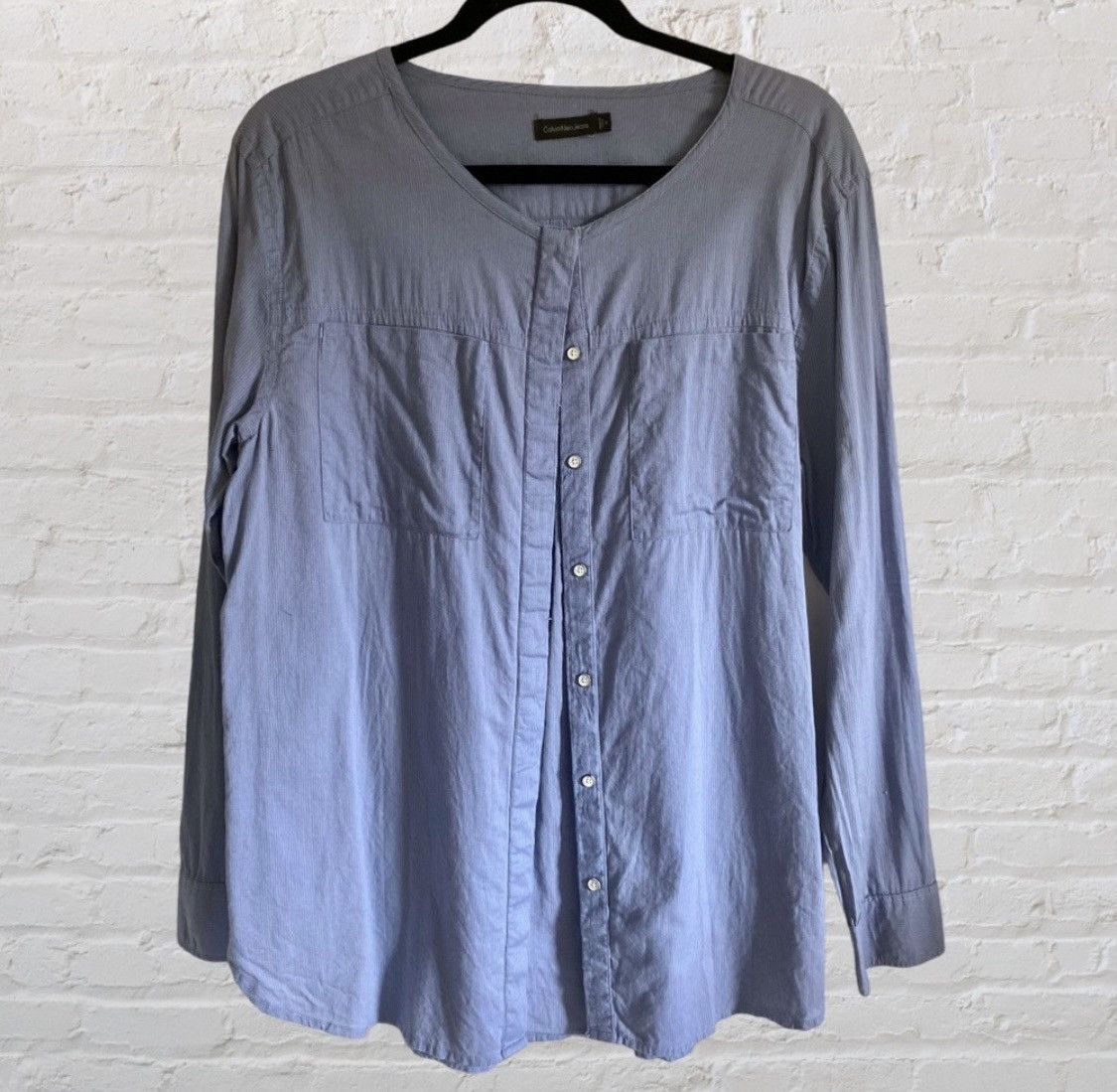 Calvin Klein CALVIN KLEIN LONG SLEEVE BUTTON UP BLOUSE TOP WITH POCKETS Size M / US 6-8 / IT 42-44 - 5 Thumbnail