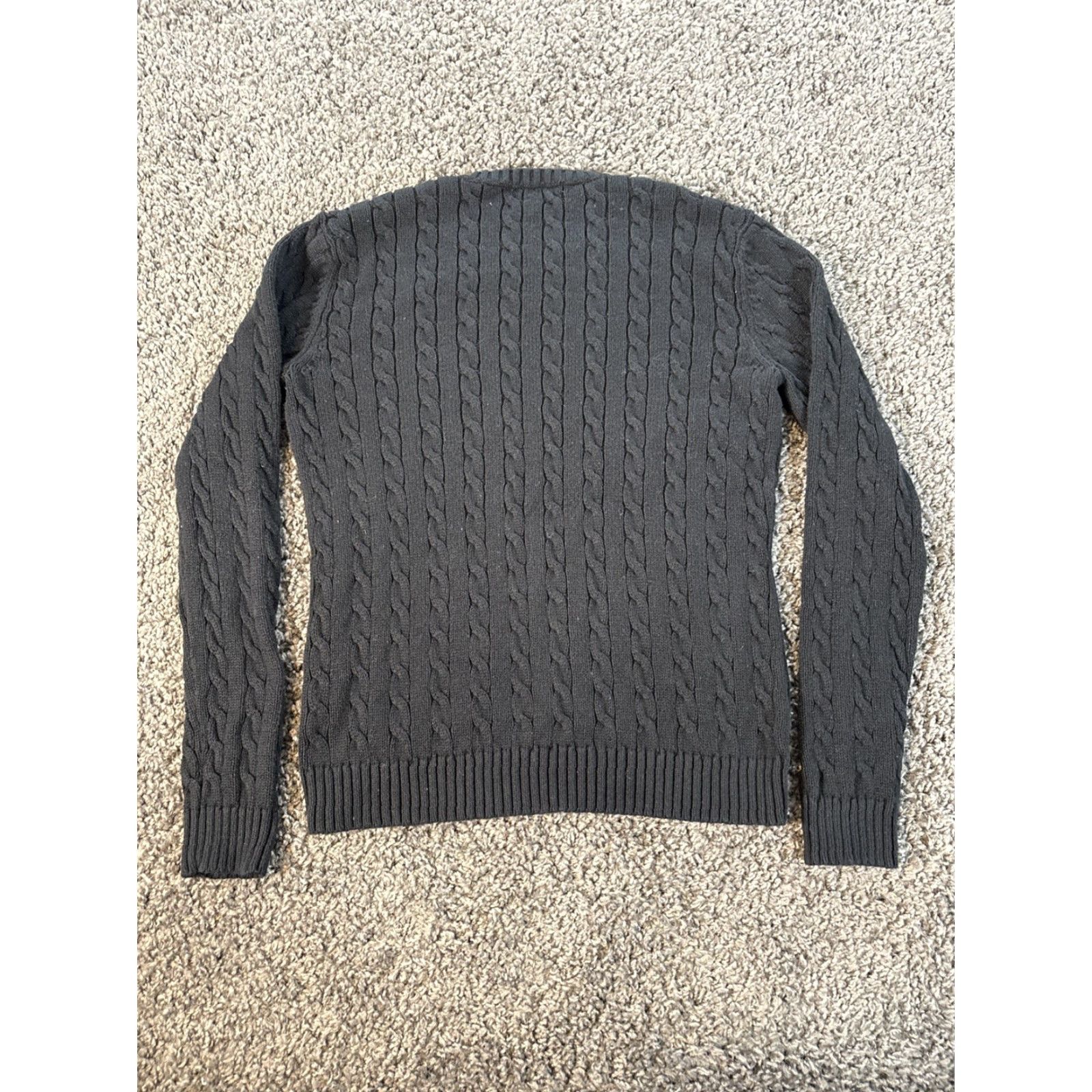 Ralph Lauren VINTAGE Lauren Ralph Lauren Sweater Cable Knit Crew Neck Long Sleeve Black M Women Pullover All Seasons Size M / US 6-8 / IT 42-44 - 5 Thumbnail
