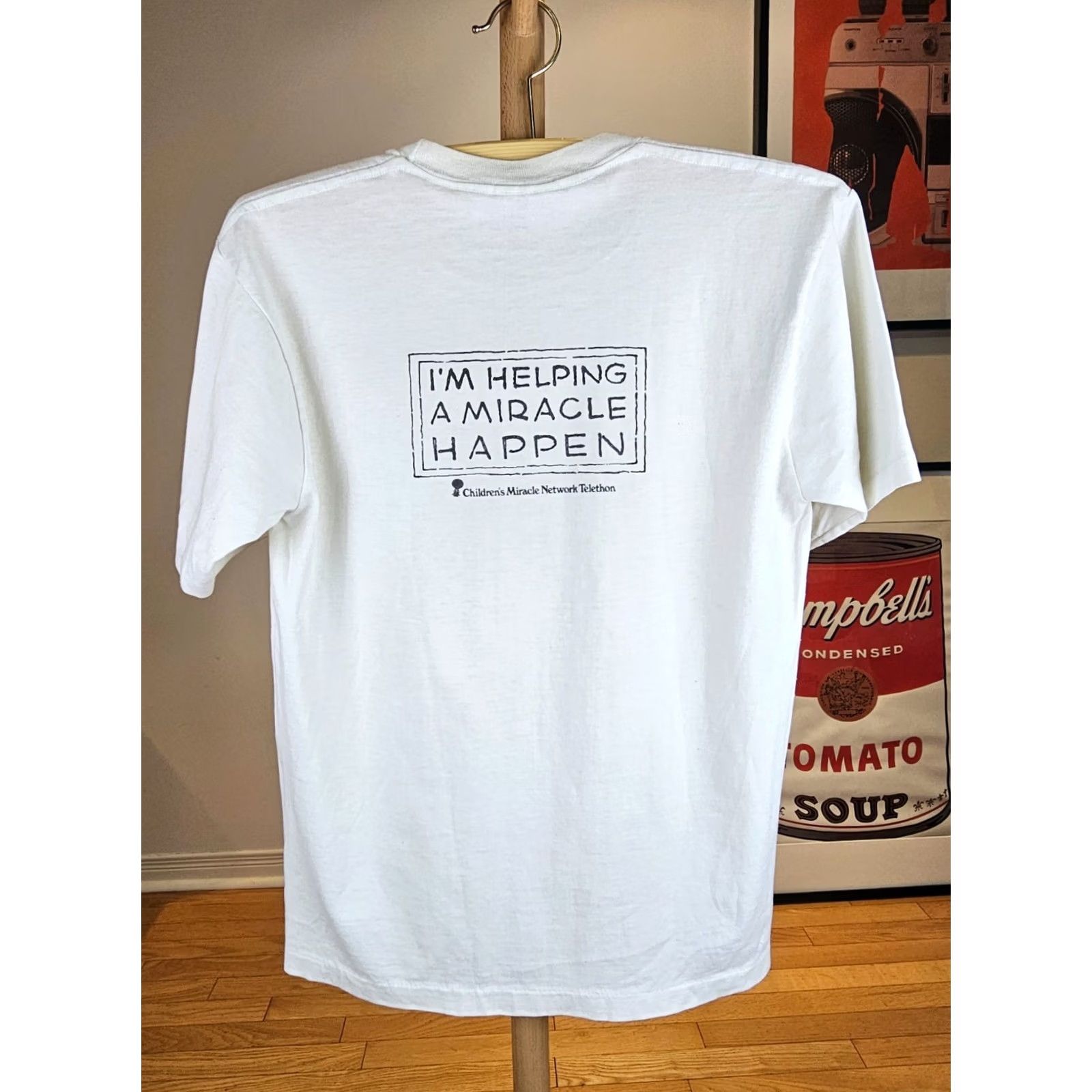 Vintage VINTAGE SICK KID TELETHON MIRACLE HAPPEN SINGLE STITCH WHITE T-SHIRT SZ M Shirt Men White 1992 Graphic Print Crew Neck Short Sleeve 19 INCH 27 INCH Size US M / EU 48-50 / 2 - 7 Thumbnail