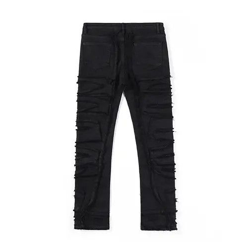 VIBE Black Color Hip Hop Loose Denim Trousers Vibe Style Size US 34 / EU 50 - 3 Thumbnail