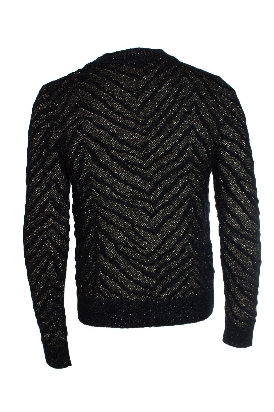 Saint Laurent Paris Saint Laurent, 2018 black and gold jacquard crewneck Size US L / EU 52-54 / 3 - 3 Thumbnail
