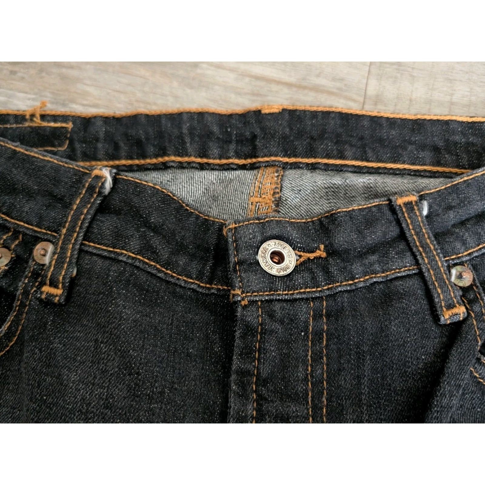 Vintage VINTAGE Polo Jeans Co Ralph Lauren Denim Jeans Womens 12 Regular Bootcut 30" Dark Blue Logo 5-Pocket Boys? Size 34" / US 12 / IT 48 - 6 Thumbnail