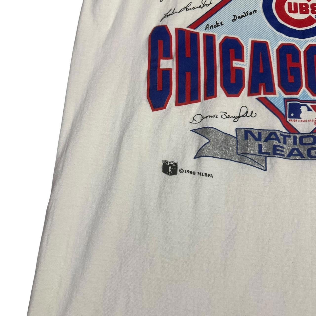 Nutmeg 1990 Chicago Cubs Nutmeg Single Stitched Shirt (MADE IN USA) Size US L / EU 52-54 / 3 - 3 Thumbnail