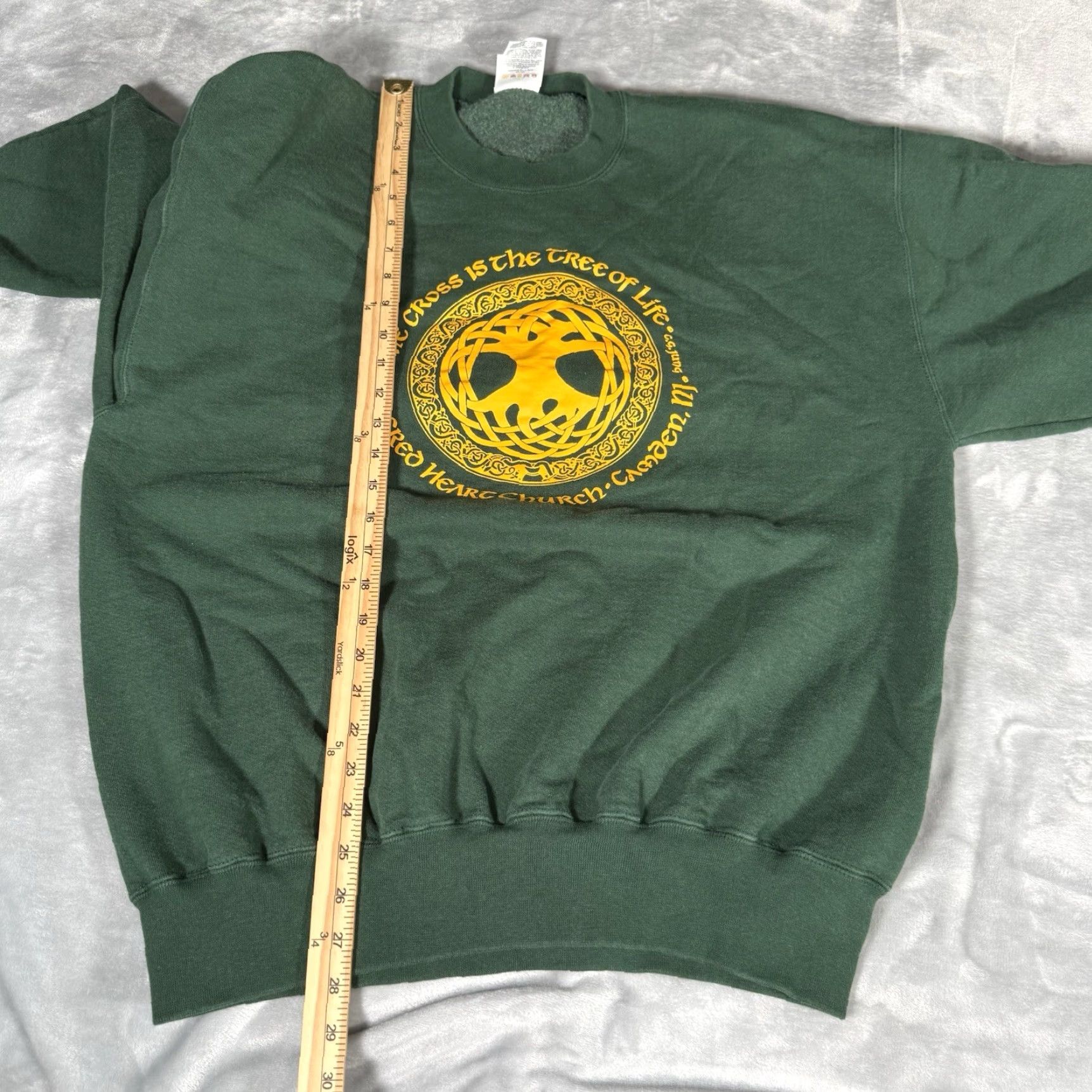 Vintage VINTAGE Sacred Heart Church New Jersey Sweatshirt Mens XL Made In USA Green 90s Size US XL / EU 56 / 4 - 6 Thumbnail