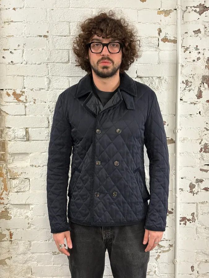Gucci 2000s Gucci Navy Asymmetrical Quilted Officer Jacket Size US S / EU 44-46 / 1 - 2 Thumbnail