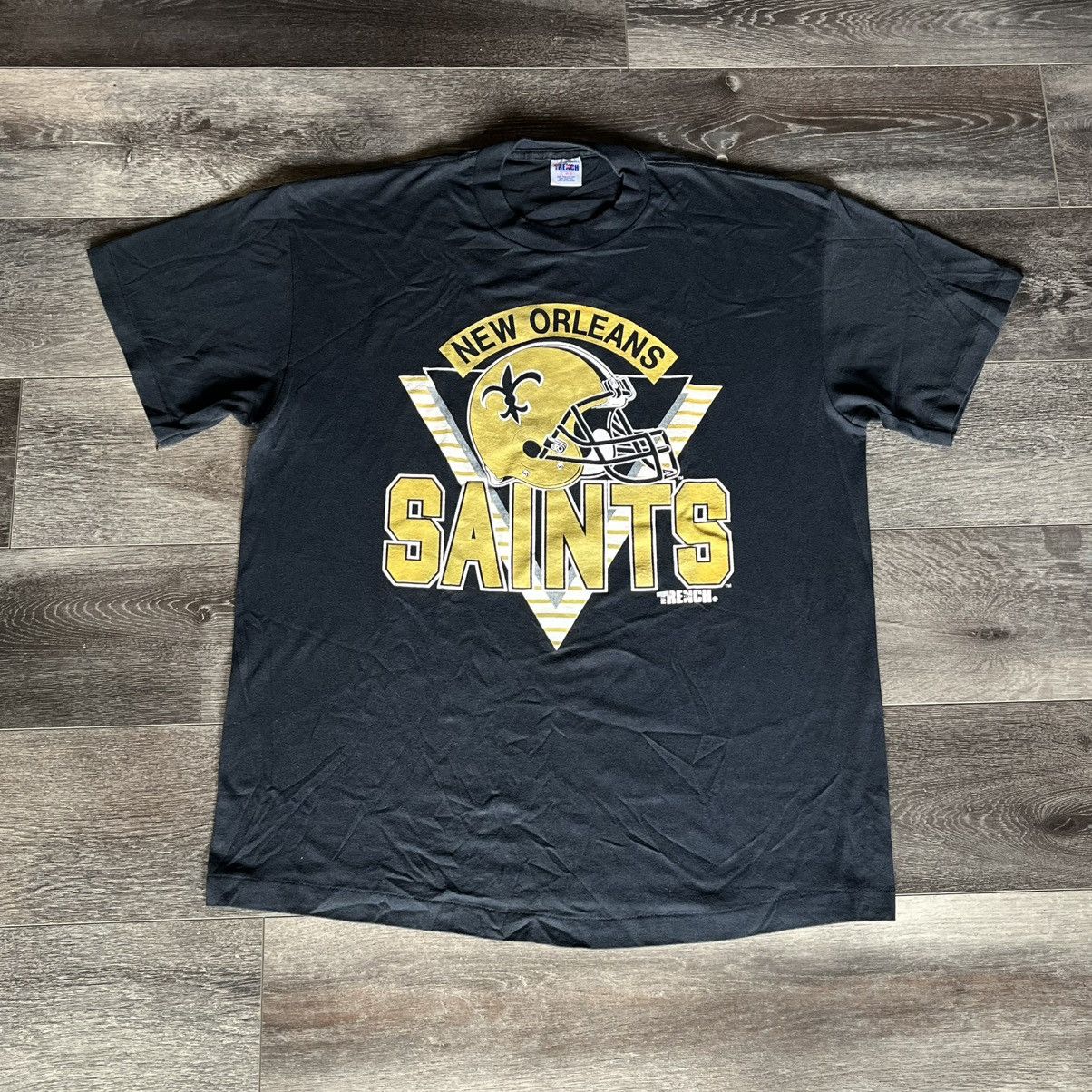 Trench USA Vintage 90s NFL New Orleans Saints Trench USA Helmet T Shirt Size US XL / EU 56 / 4 - 1 Thumbnail
