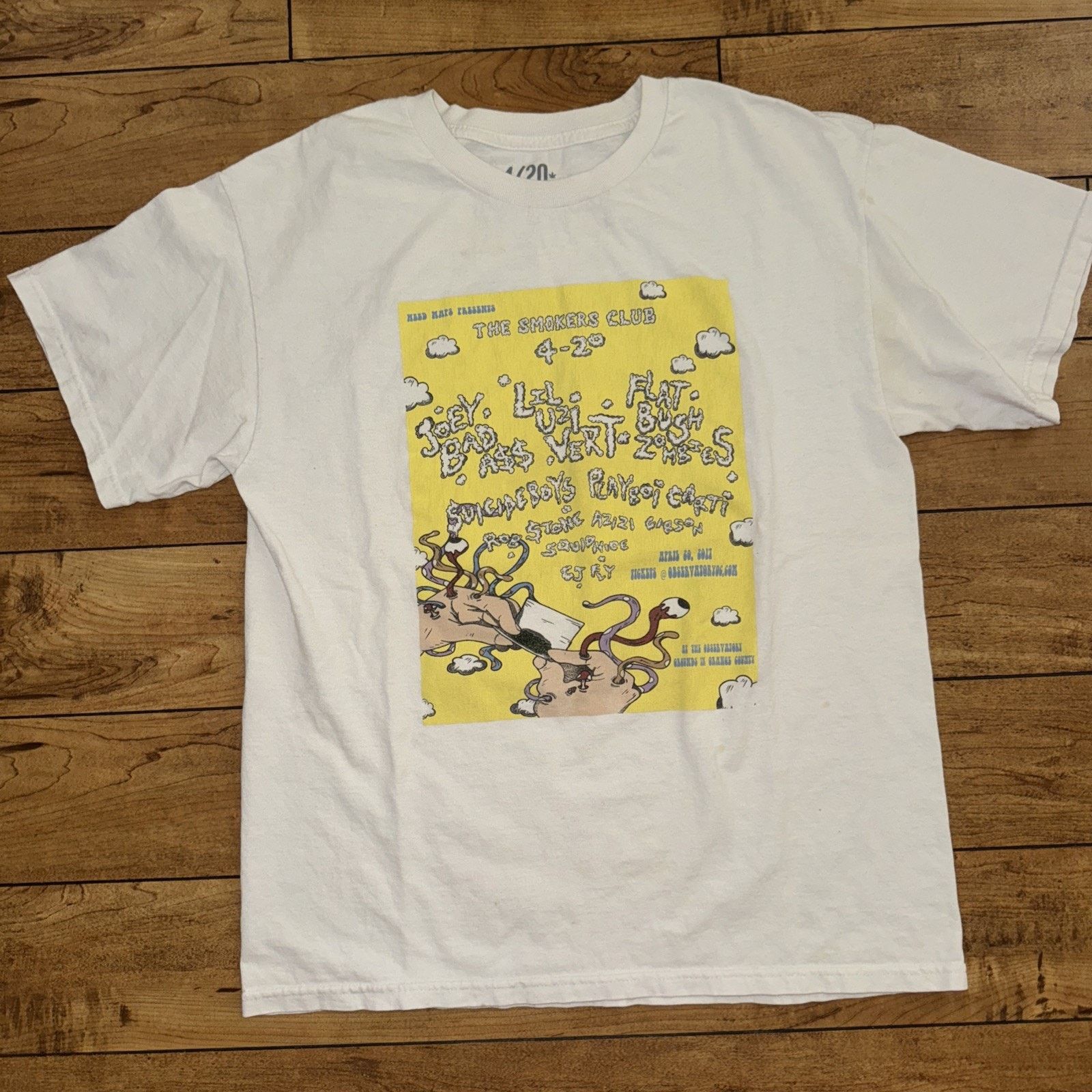 Band Tees × Rap Tees × Vintage The Smokers Club Band T-Shirt Lil Uzi Vert White Large 20x27 Size US L / EU 52-54 / 3 - 1 Thumbnail