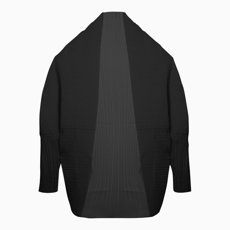 image of Max Mara Black Shawl In Pleated Fabric, Women's