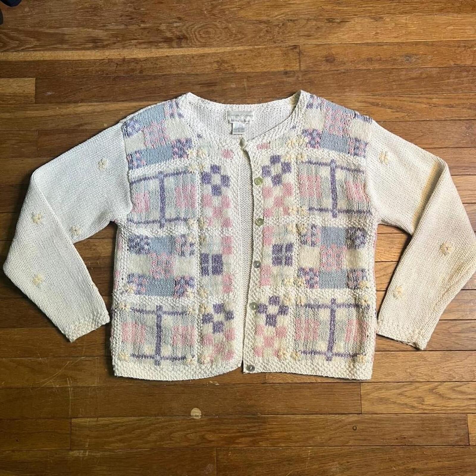 Other Casual Corner Vintage Pastel Patchwork Cardigan Size M / US 6-8 / IT 42-44 - 1 Thumbnail