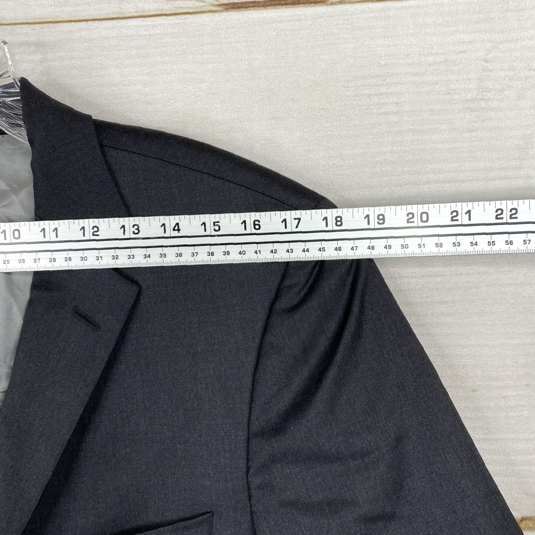 Hugo Boss HUGO BOSS Blazer Mens 38R Gray Wool Jacket Single-Breasted Notch Peak Lapel 2-Button 4-Button Sleeve Solid Vintage No Size 38R - 6 Thumbnail