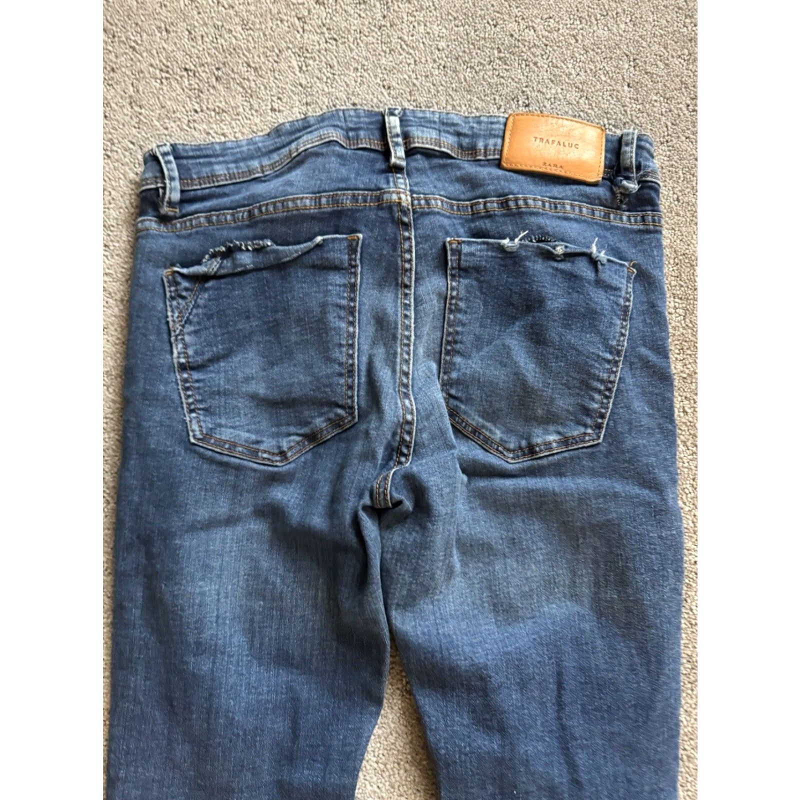 Zara Zara Trafaluc Jeans Women Size 4 Blue Slim Distressed 30x30 Womens Size 27" / US 4 / IT 40 - 2 Thumbnail