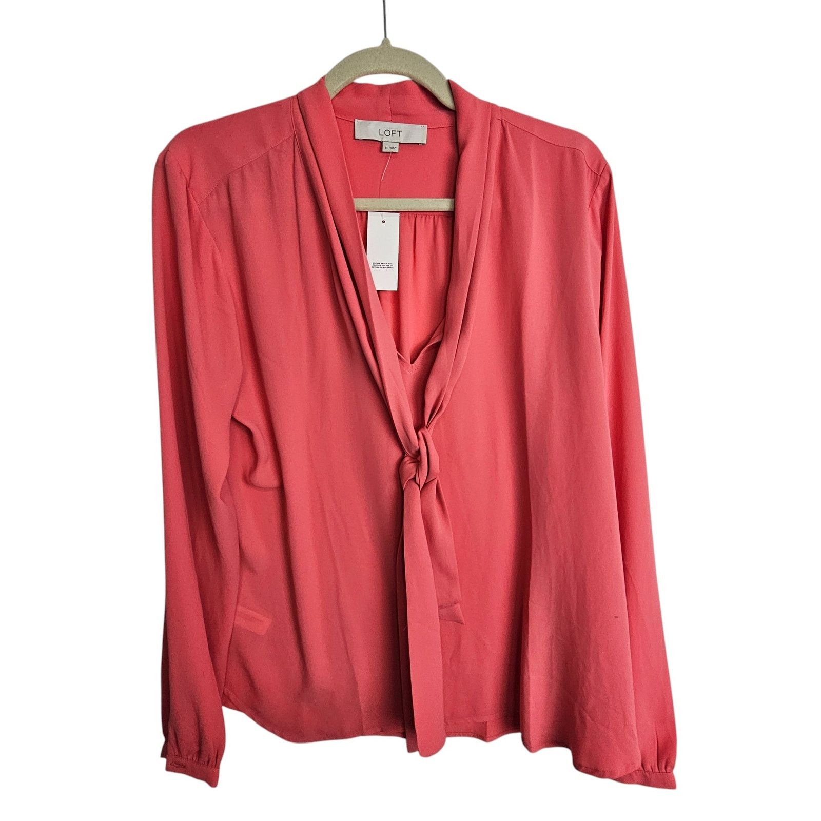 Loft Loft Womens Tie Neck Blouse Size M Teachercore Career Corp Size M / US 6-8 / IT 42-44 - 1 Thumbnail