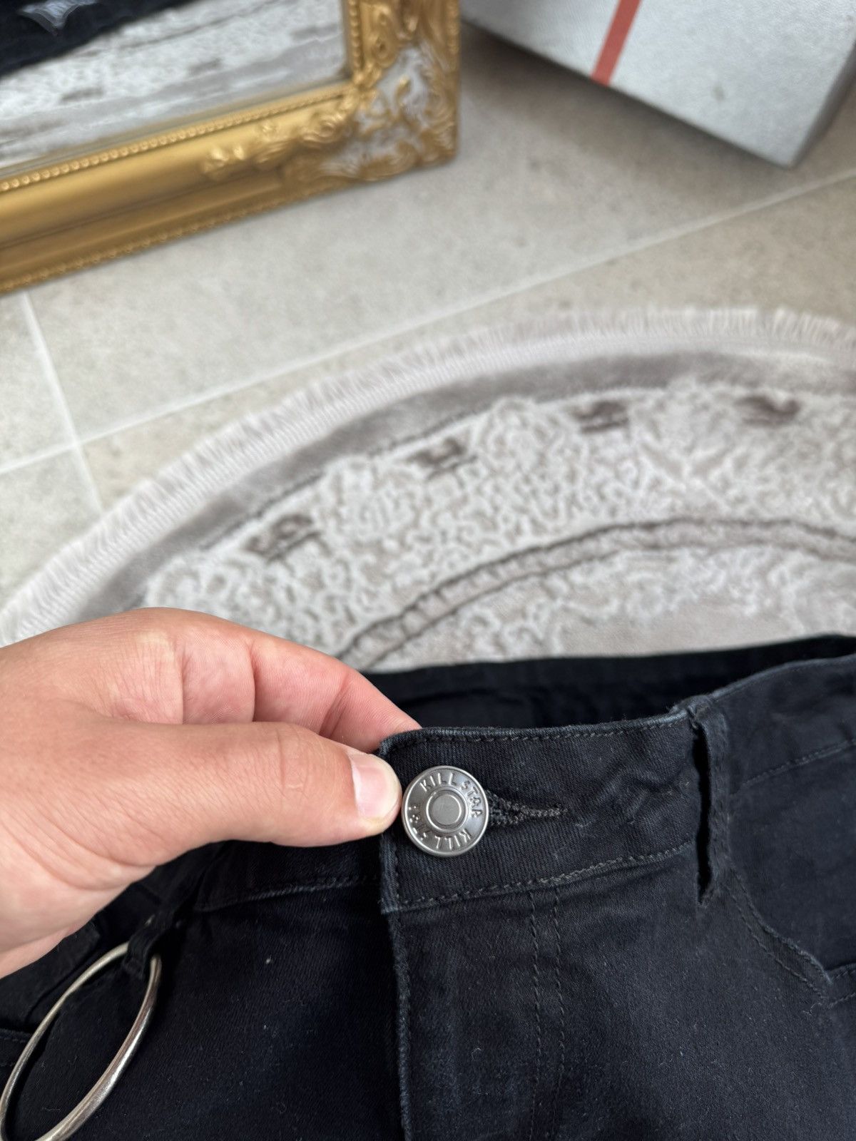 Killstar Killstar Black Distressed Goth Jeans with D-Ring Detailing Size 34" / US 12 / IT 48 - 8 Thumbnail