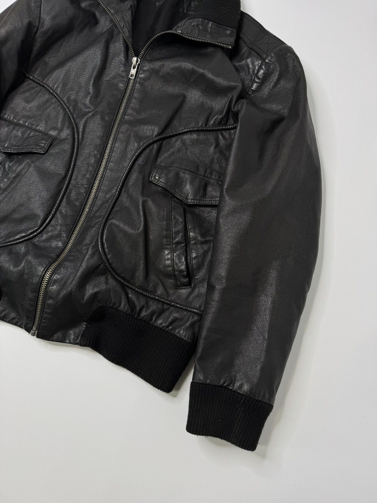 Vintage Vintage Black leather jacket avant garde japanese if6was9 Size US XL / EU 56 / 4 - 2 Thumbnail