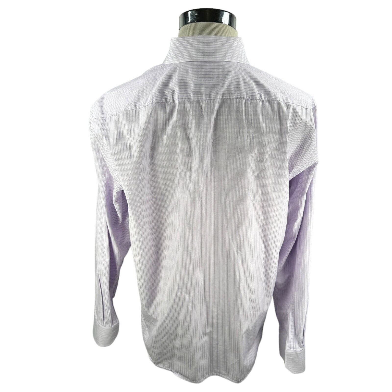Hugo Boss Hugo Boss Enzo Dress Shirt 17.5 34/35 Lavender White Button Size US XL / EU 56 / 4 - 7 Thumbnail