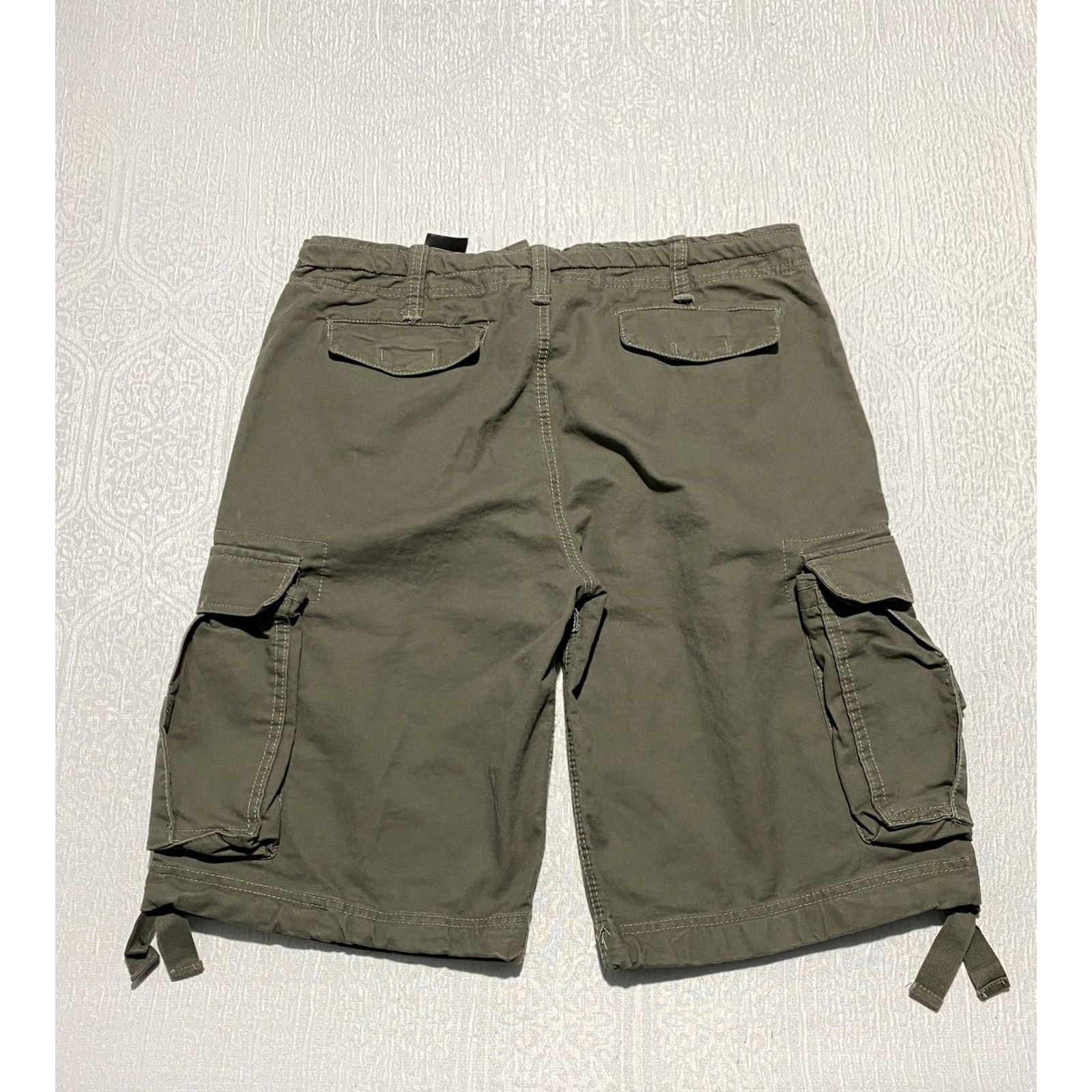 Olive Brandit Cargo Shorts Mens 2XL Olive Green Canvas Pocket Outdoor Casual Workwear Size US 39 - 4 Thumbnail