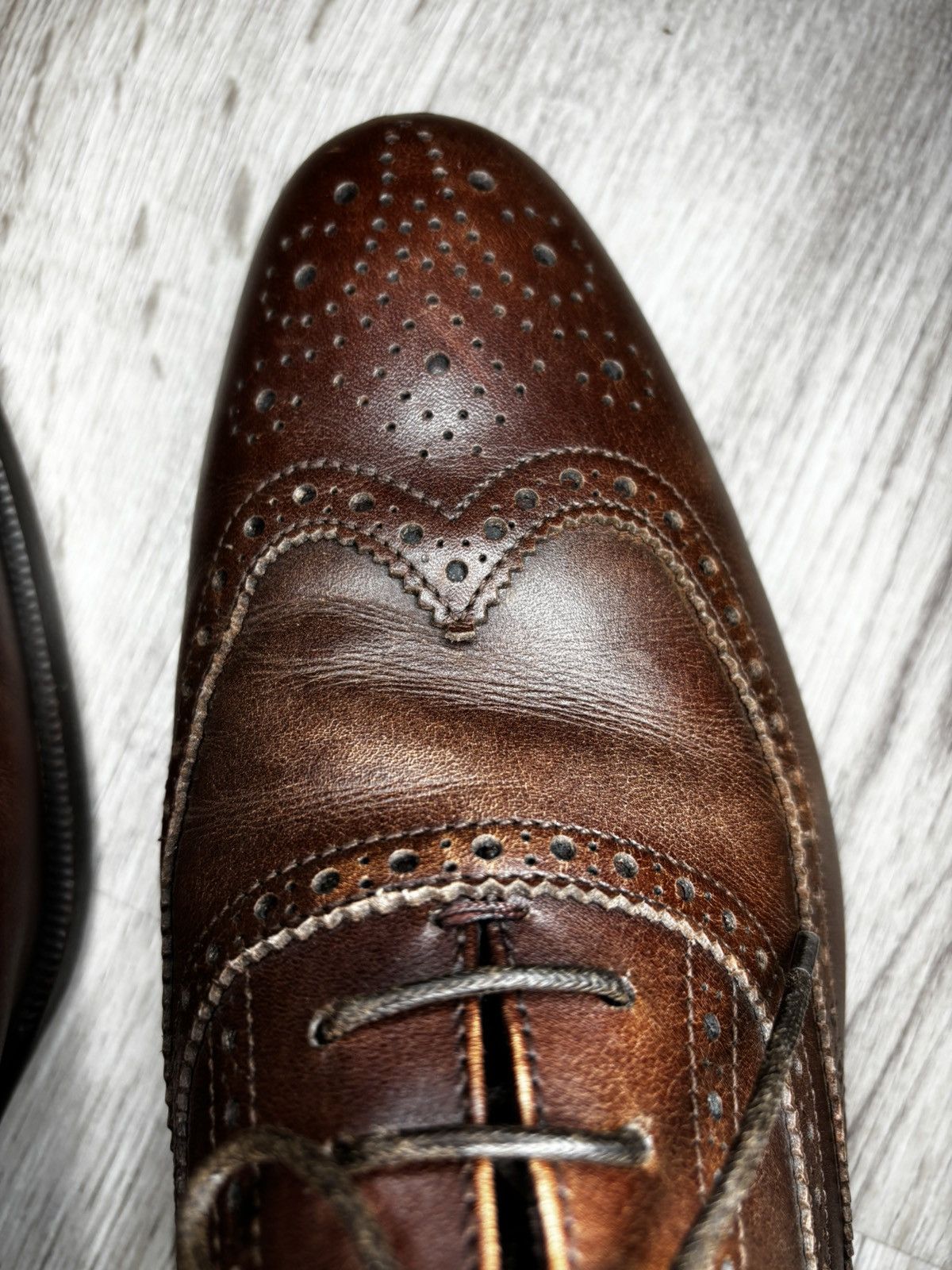 Scarosso Scarosso Brown Leather Wingtip Brogues Size EU 43 Size US 10 / EU 43 - 19 Thumbnail