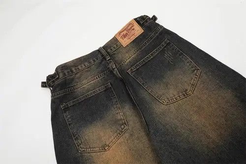 VIBE Fashion loose men's oversize distressed washed jeans Size US 32 / EU 48 - 5 Thumbnail