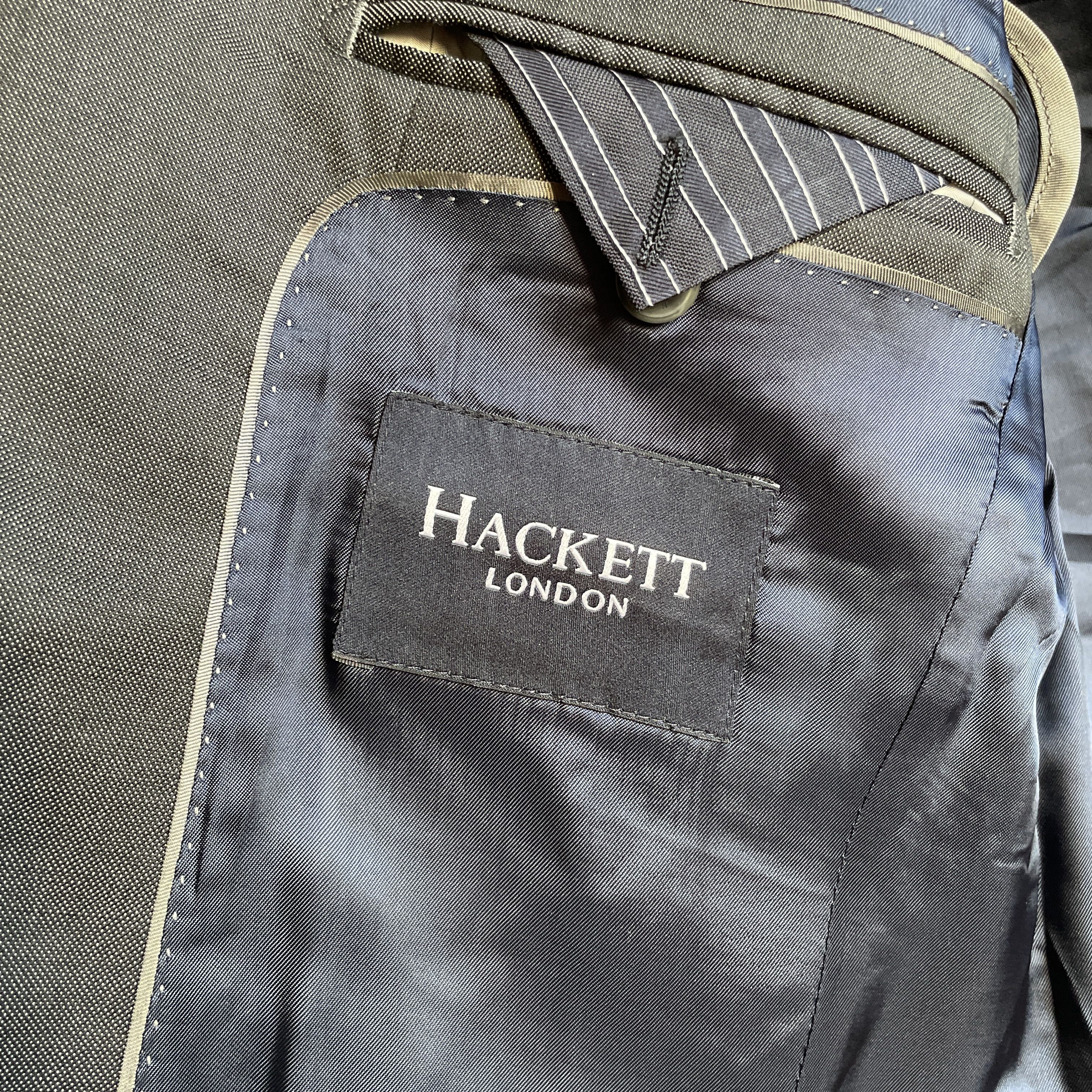 Hackett Hackett Pinhead Charcoal Gray Wool Suit Size EUR48R/UK/US38R Size 38R - 15 Thumbnail