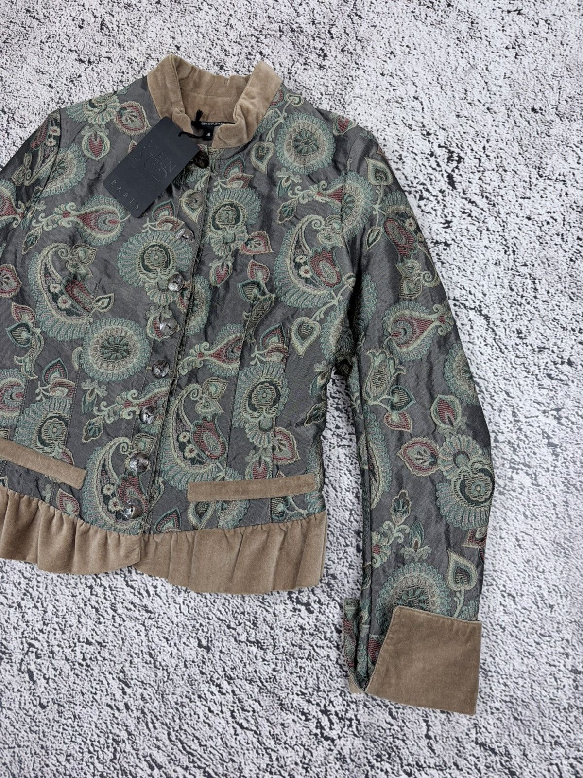 plein sud NWT Vintage Plein Sud Quilted Paisley Velvet Jacket Y2K S Size XS / US 0-2 / IT 36-38 - 3 Thumbnail