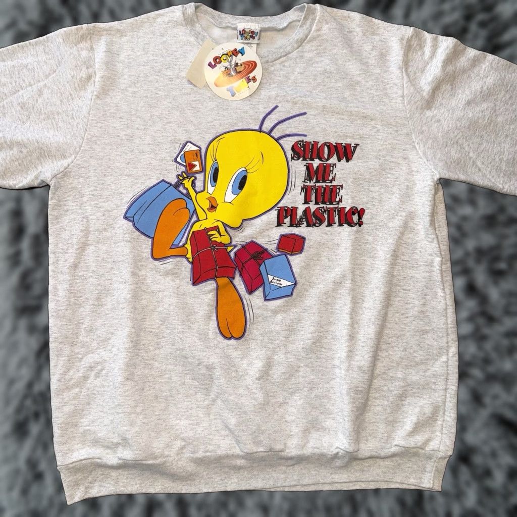 Russell Athletic VINTAGE Tweety Bird Looney Tunes Sweatshirt Unisex Adults 2XL Gray USA Graphic Print Long Sleeve Pullover Crew Neck Heavyweight Fleece Size US XXL / EU 58 / 5 - 1 Thumbnail