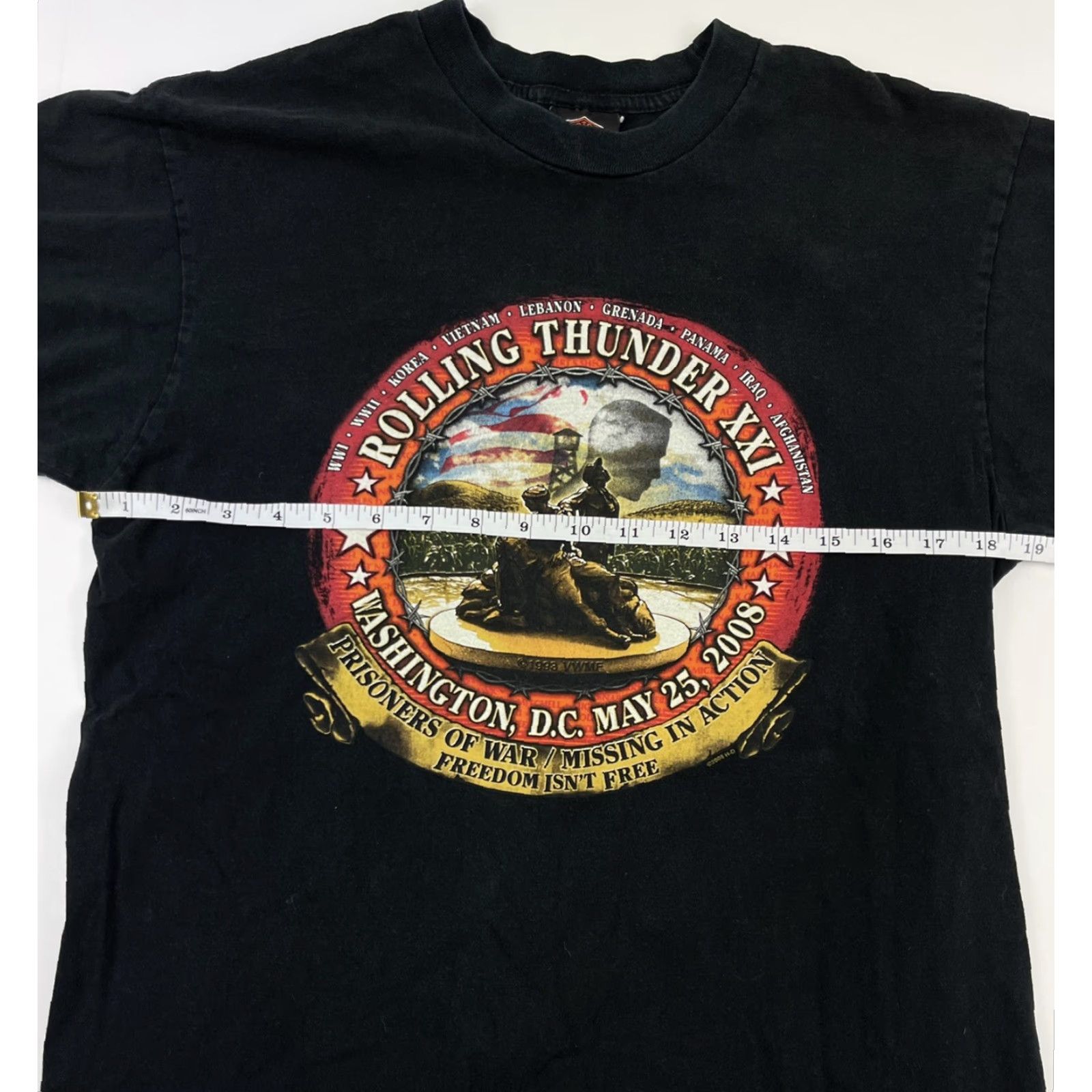 Harley Davidson VINTAGE Harley-Davidson T-Shirt Rolling Thunder 90s Black Adult Medium Double-Sided Mens Size US M / EU 48-50 / 2 - 6 Thumbnail